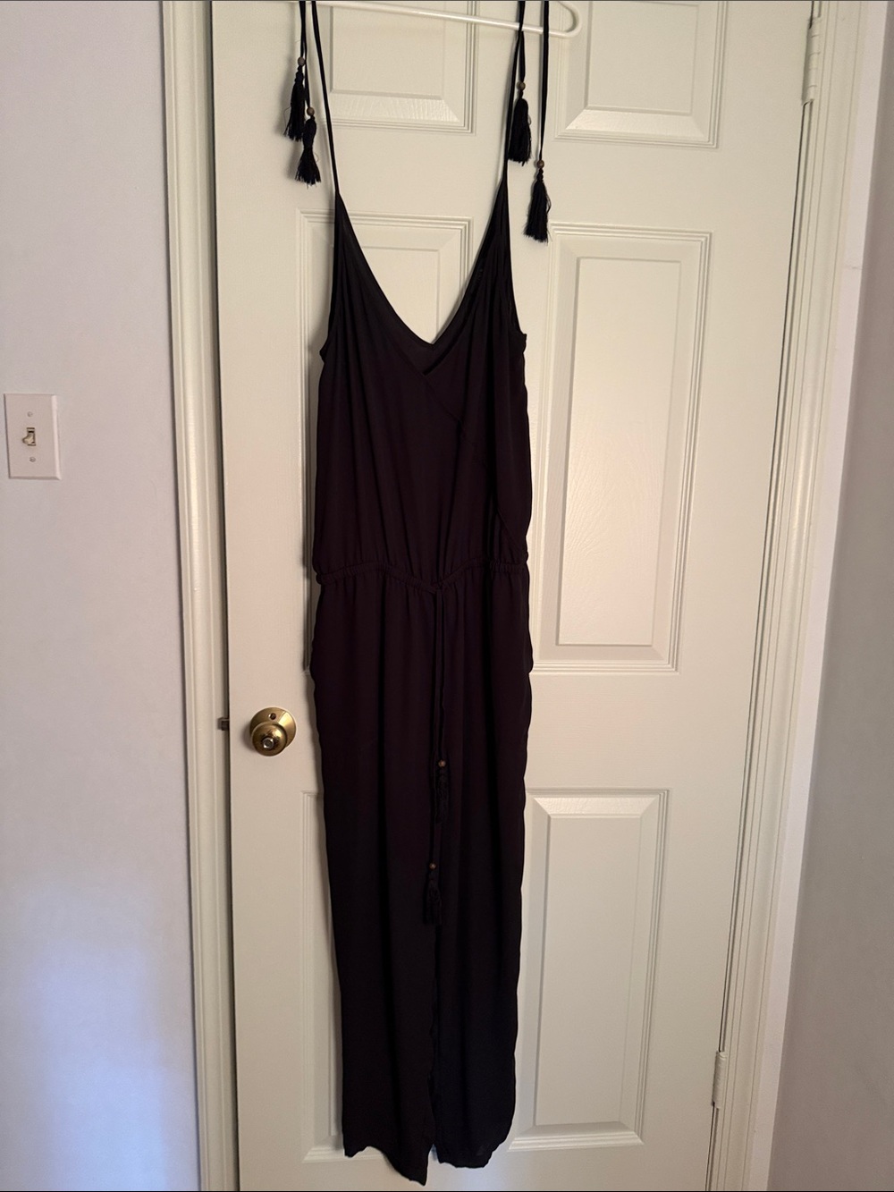 J. Crew Black Spaghetti-Strap Sheer Pool / Beach Cover Up Jumpsuit